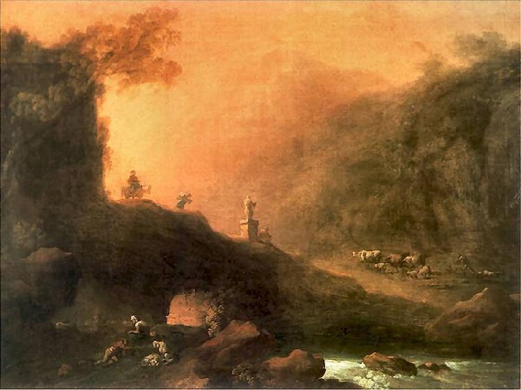 Franciszek Ksawery Lampi Romantic scenery. oil painting image